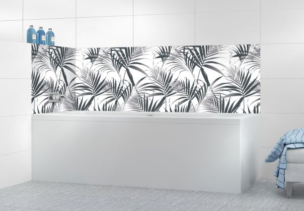 Panneau de bain Feuilles tropicales couleur Gris anthracite