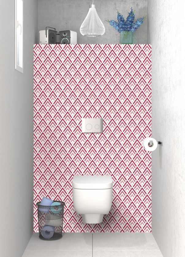 Panneau WC Ecailles  couleur Rose grenade