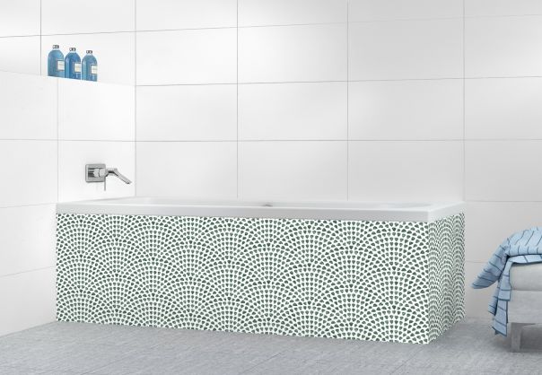 Panneau tablier de bain Mosaïque petits cœurs couleur Vert avocat