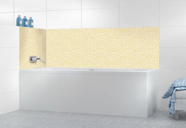 Panneau de bain Mosaïque petits cœurs couleur Curcuma