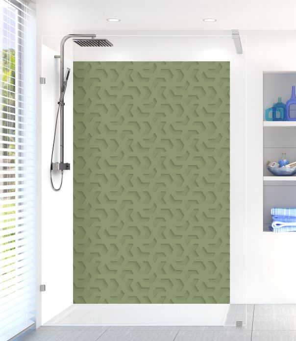 Panneau de douche Hélice en relief couleur Vert sauge