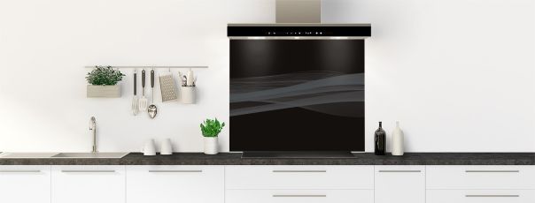 Crédence de cuisine Lignes design couleur Gris anthracite fond de hotte