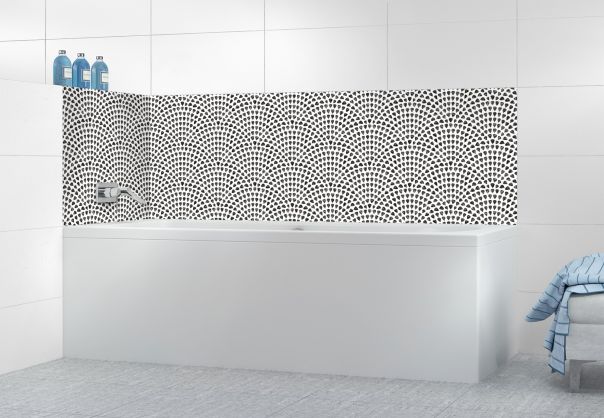 Panneau de bain Mosaïque petits cœurs couleur Noir