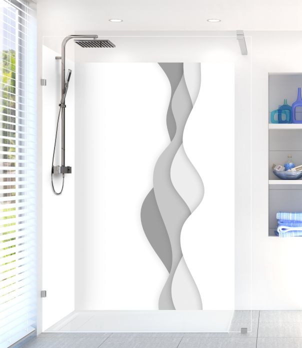 Déco de douche abstraite originale avec vagues en camaieu de couleurs, décliné en 23 couleurs tendances