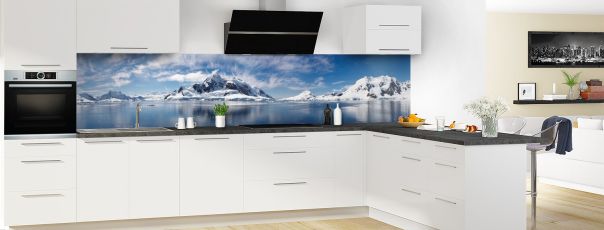 Crédence de cuisine Lac de montagne panoramique motif inversé en perspective