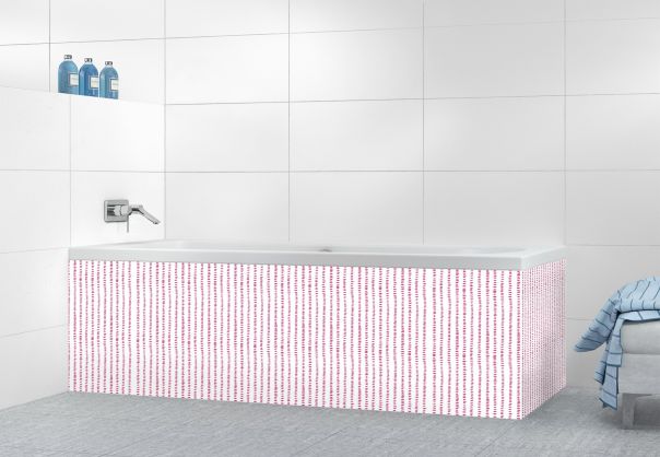 Panneau tablier de bain Pointillés couleur Saphir rose