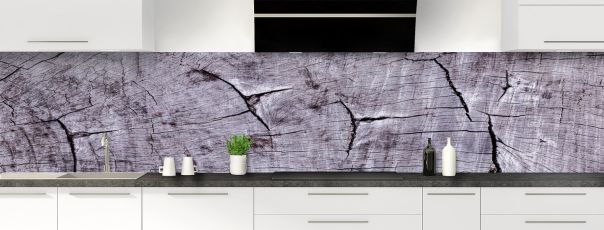 Crédence en bois avec visuel personnalisé en trompe l'œil