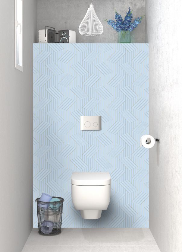 Panneau WC Entrelacs doré couleur Bleu dragée