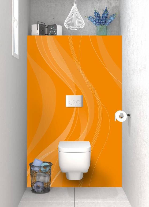 Panneaux déco toilettes orange sur-mesure, C-macrédence