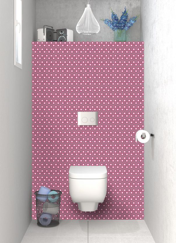 Panneau WC Hexagones  couleur Saphir rose