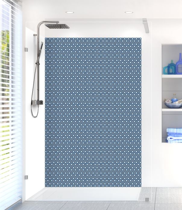 Panneau de douche Hexagones  couleur Bleu électrique