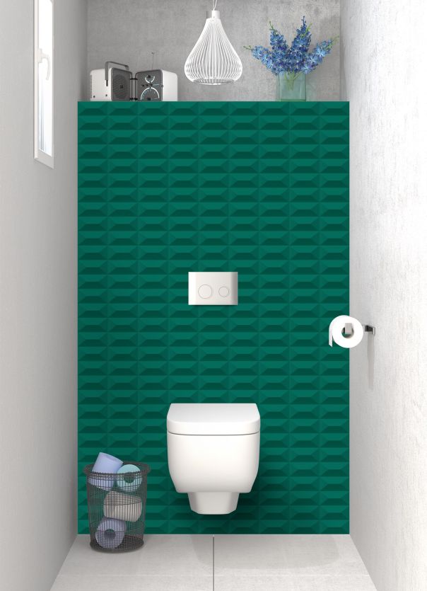 Panneau WC Briques en relief couleur Vert jade
