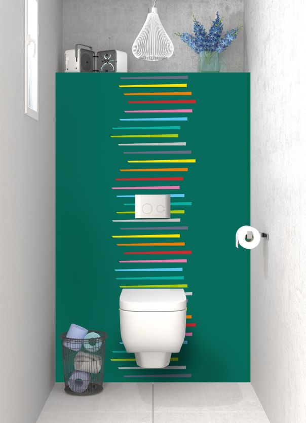 Panneau WC Barres colorées couleur Vert jade