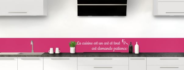 Crédence de cuisine Citation  couleur Saphir rose frise