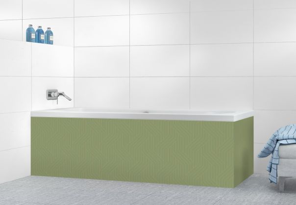 Panneau tablier de bain Entrelacs doré couleur Vert sauge