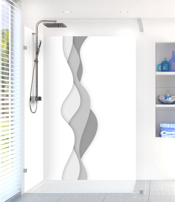 Panneau de douche Vagues couleur Blanc motif inversé