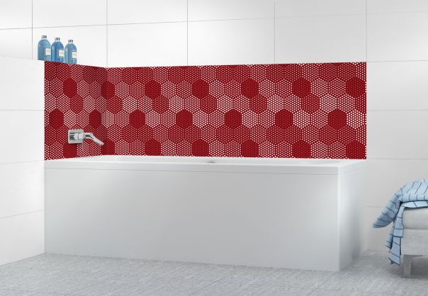 Panneau de bain Camaïeu hexagone couleur Rouge grenat