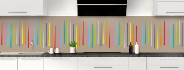 Crédence de cuisine Barres colorées couleur Mulot panoramique motif inversé