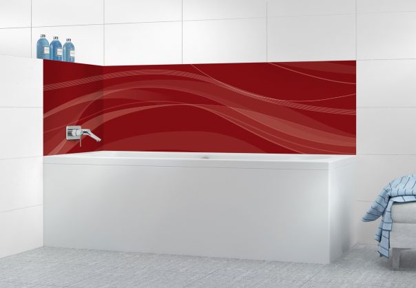 Panneau de bain Voilage couleur Rouge grenat motif inversé