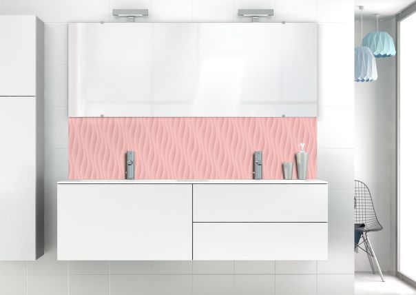 Panneau vasque Ondes couleur Quartz rose