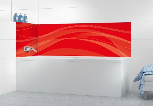 Panneau de bain Voilage couleur Rouge vermillon