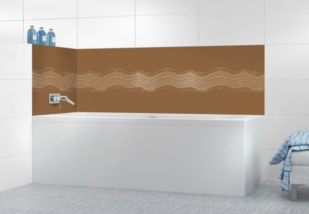 Panneau de bain Vagues design couleur Cannelle