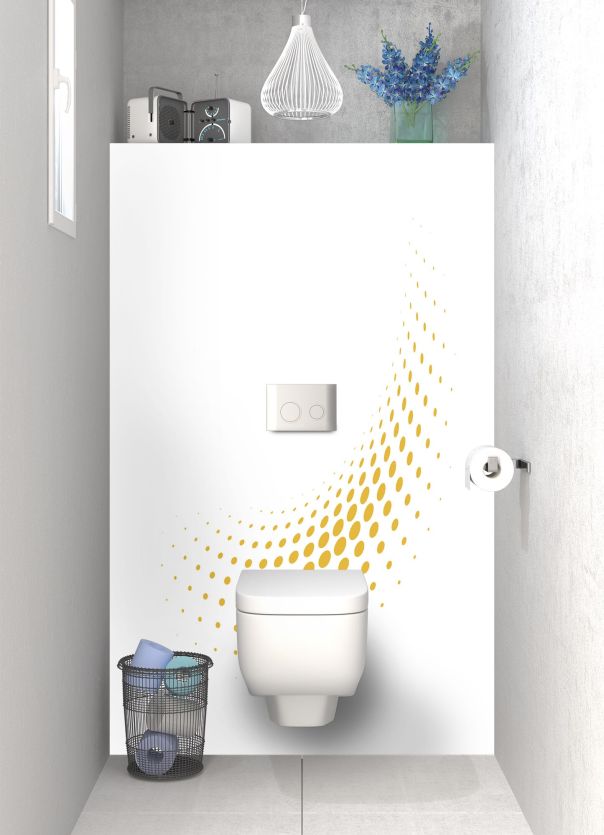Panneau WC Nuage de points couleur Curcuma motif inversé