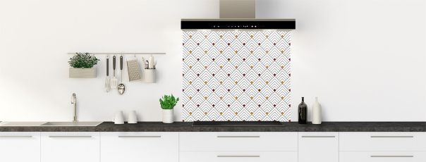 fond de hotte originale avec motifs géométriques répétitifs pour un design unique.