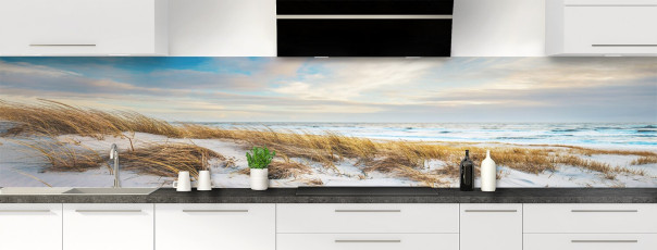 Crédence de cuisine Dunes bord de mer panoramique motif inversé