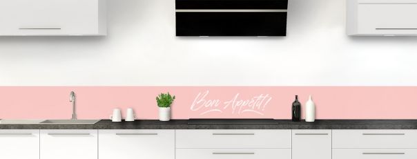 Crédence de cuisine Bon appétit couleur Quartz rose frise