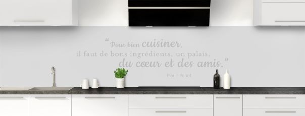 Crédence de cuisine Bien cuisiner couleur Gris perle panoramique