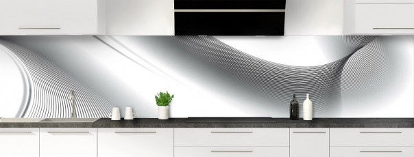 Crédence de cuisine Volute couleur blanc panoramique motif inversé