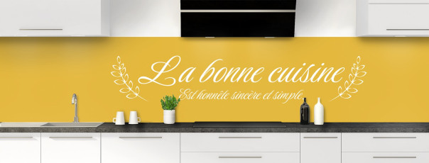 Crédence de cuisine La cuisine est un art couleur Curcuma panoramique