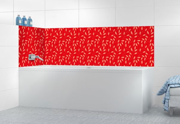 Panneau de bain Rideau de feuilles  couleur Rouge vermillon