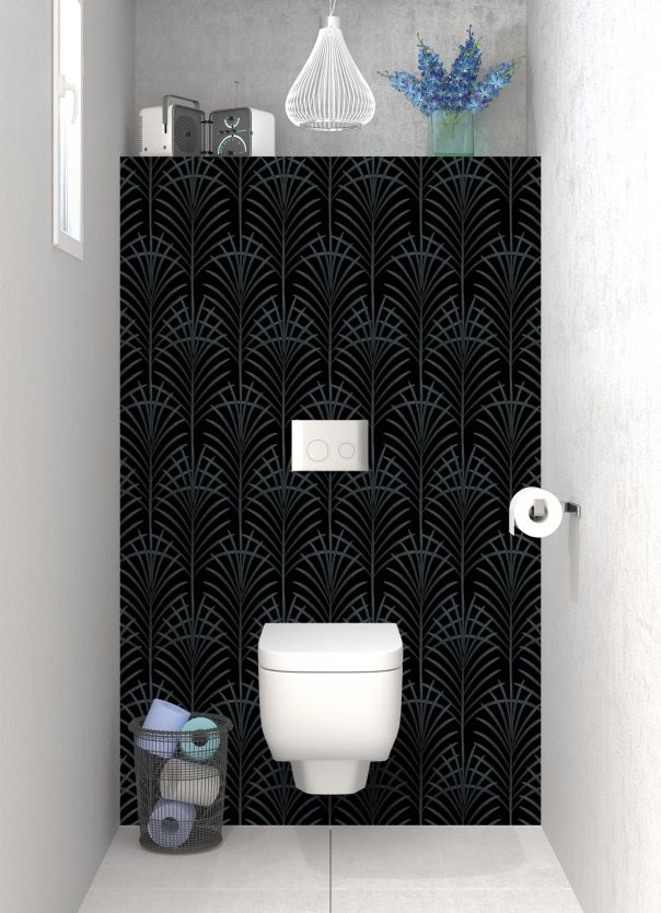 Panneau WC Feuilles de palme couleur Gris anthracite