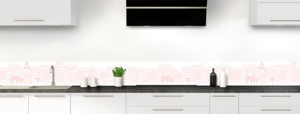 Crédence de cuisine La rue couleur Quartz rose frise