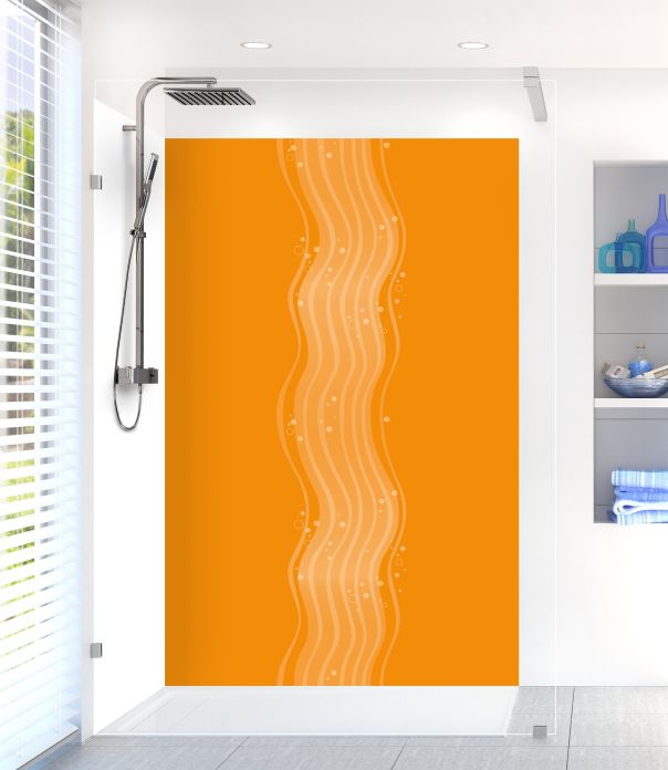 Panneau de douche Vagues design couleur Citrouille