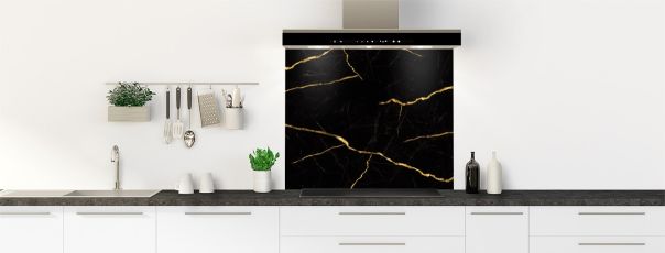 Crédence de cuisine Kintsugi fond de hotte motif inversé