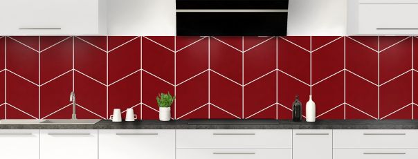 Crédence de cuisine Origami couleur Rouge grenat panoramique