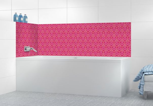 Panneau de bain Mailles doré couleur Saphir rose