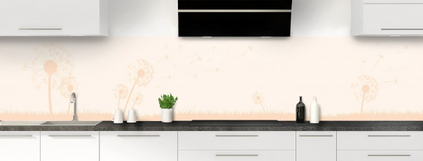 Crédence de cuisine Pissenlit au vent couleur magnolia panoramique