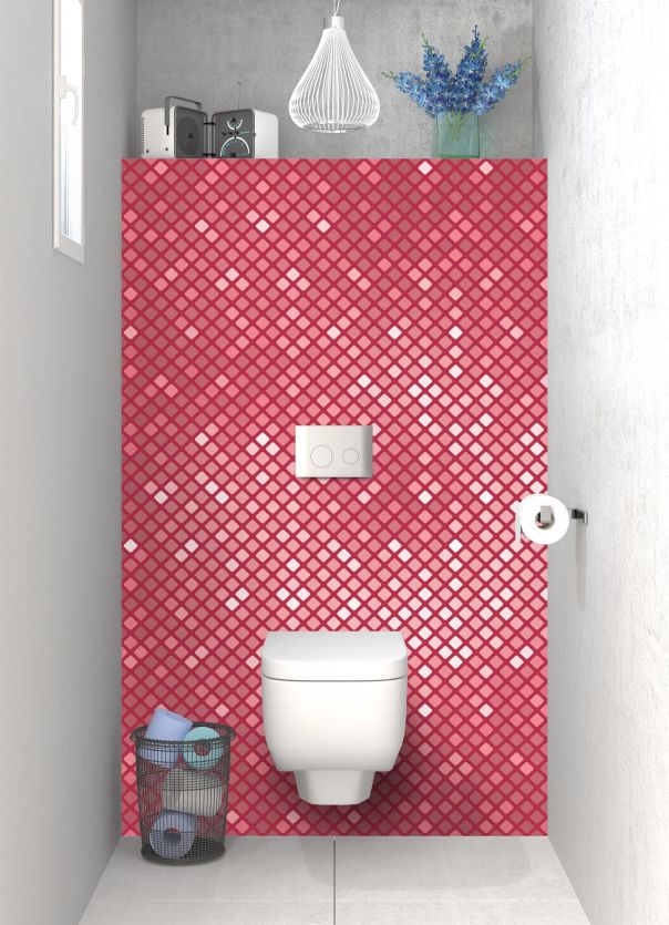 Panneau WC Diamants brillants couleur Rose grenade