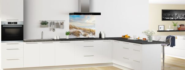 Crédence de cuisine Dunes bord de mer fond de hotte motif inversé en perspective