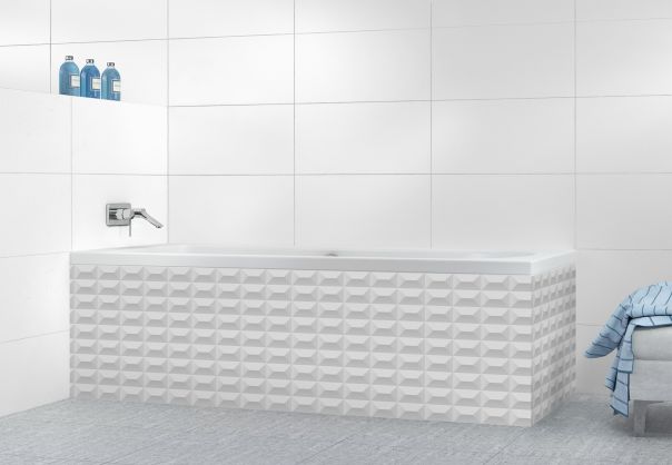 Panneau tablier de bain Briques en relief couleur Gris perle