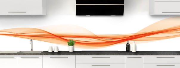 Crédence de cuisine Vaguelette couleur Citrouille panoramique motif inversé
