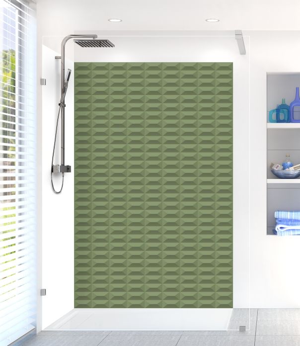 Panneau de douche Briques en relief couleur Vert sauge