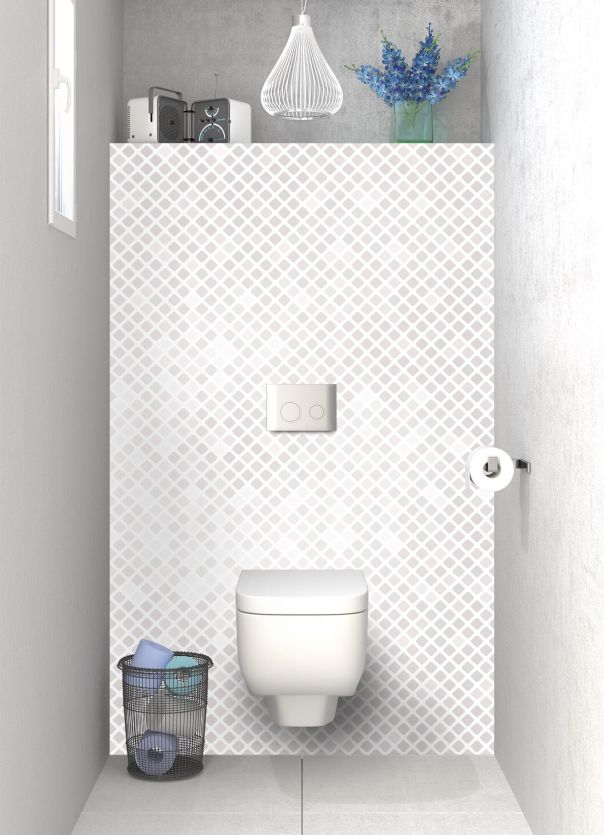 Panneau WC Diamants brillants couleur Blanc motif inversé