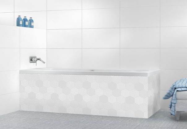 Panneau tablier de bain Camaïeu hexagone couleur Gris perle