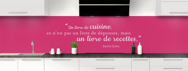 Crédence de cuisine Livre de recettes couleur Saphir rose panoramique