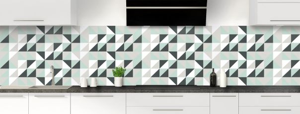 Crédence avec motif géométrique original de triangles en répétition